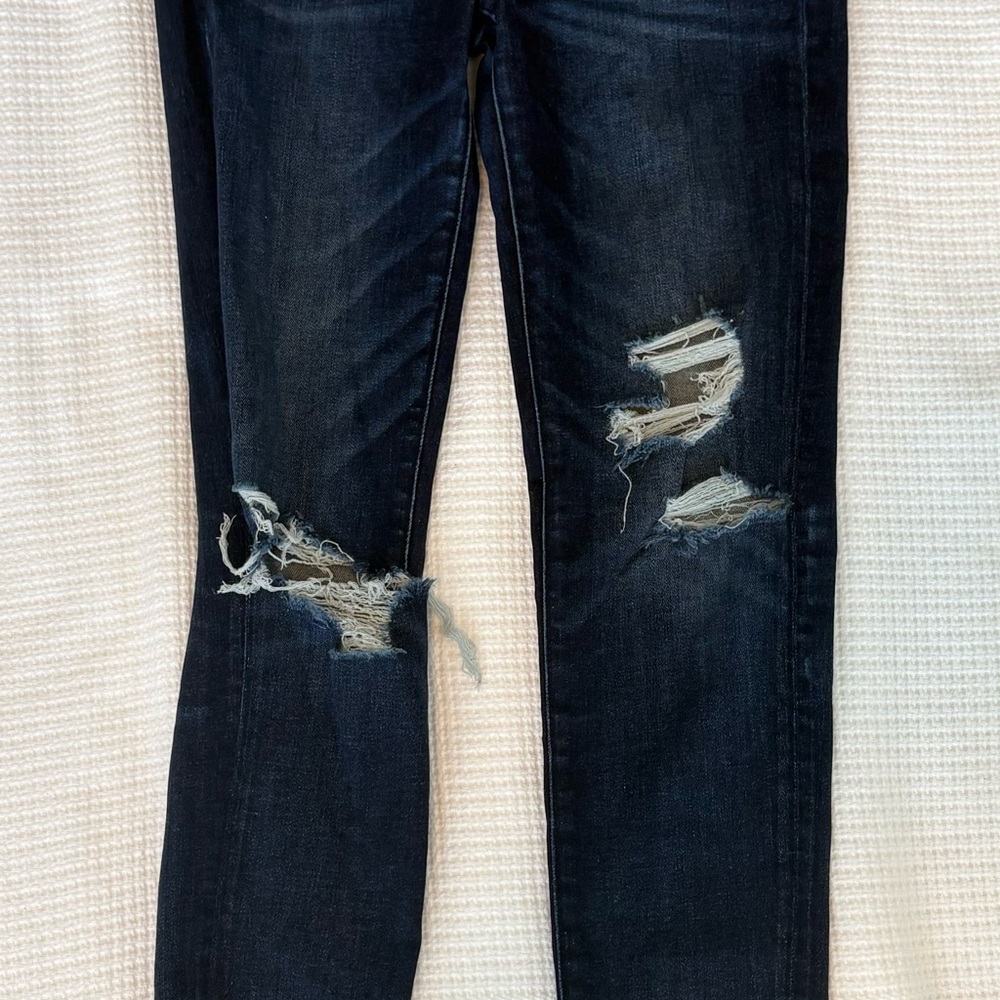 American Eagle Blue Skinny Distressed Jeans